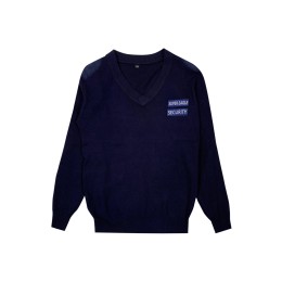 Mass customization of long-sleeved sweater security uniform royal blue armband design V-neck sweater security uniform security sweater SE070 Mass customization of long-sleeved sweater security uniform royal blue armband design V-neck sweater security uniform security sweater SE070